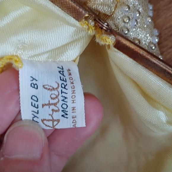 Vintage hand beaded purse pouch clutch bag La  Parisienne Artel Montreal - Picture 3 of 5